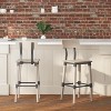 Merrick Lane Bar Height Dining Stools with Steel Supports and Footrest - Set Of 2 - image 2 of 4