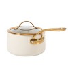 Bloomhouse 3 Quart Heavy Duty Aluminum Premium Ceramic Nonstick Saucepan with Lid - Linen White - 3 of 4