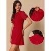 INSPIRE CHIC Women's Bow Tie Keyhole Neck Puff Sleeve Elegant Work Dress - 2 of 4
