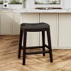 FURNIinspire Counter And Bar Stools Armless Upholstered Faux Leather Barstools, Bar Chair Without Backrest, Black, 17"*20.25"*26" - 2 of 4