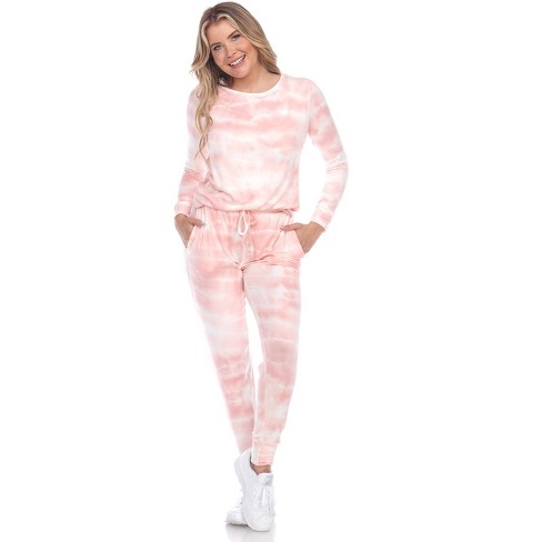 Women s 2 Piece Lounge Set Pink Large White Mark