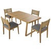 NicBex Rustic Outdoor Dining Set 1 Acacia Table&4 Upholstered Chair,Set of 5,Patio Conversation Furniture Set for Balcony,Garden&Backyard - 3 of 4