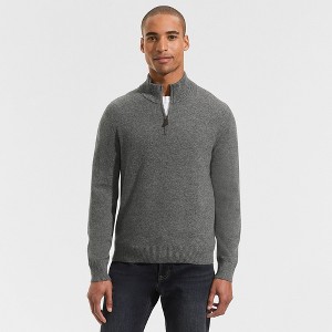 Lands' End Men's Fine Gauge Cashmere Quarter Zip - 1 of 4