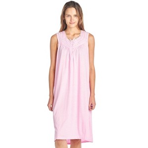 Casual Nights Women's Floral Embroidered/Lace Trim Sleeveless Nightgown - 1 of 4