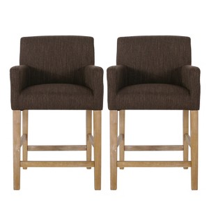 Christopher Knight Home Chaparral Contemporary Fabric Upholstered Wood 26 inch Counter Stools (Set of 2) - 1 of 4