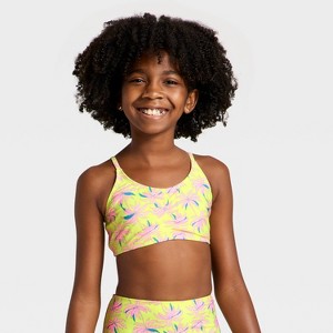 Girls' Trilette Shirred Swimsuit Top - art class™ - 1 of 3