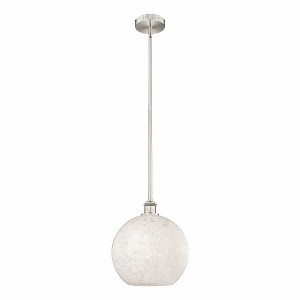 White Mouchette - 1 Light Stem Hung Pendant In Modern Style-13 Inches Tall and 12 Inches Wide - 1 of 1