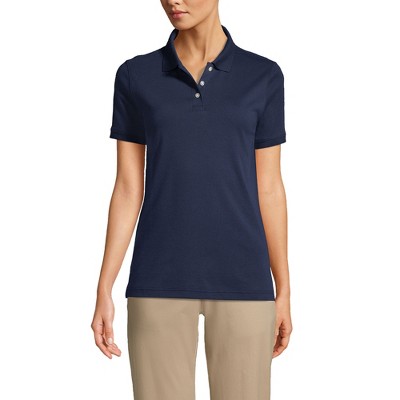 Lands' End School Uniform Women's Short Sleeve Interlock Polo Shirt