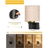 YANSUN 2-Pack 1W Plug-In Light Sensor Night Lights with Gold Ring Fabric Shade, Warm Light 2700K, Slide Dimming (0%-100%) - 4 of 4