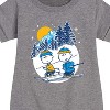 - Peanuts - Charlie Brown And Linus Skiing Graphic Short Sleeve Fleece Dress - 2 of 4