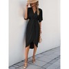 Batwing Sleeve Midi Dress Women V-Neck Twist Front A-Line Summer Beach Dress Elegan Wedding Guest Dress - 2 of 4