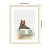 Kate and Laurel Bear in Cottage Green Bath by Amy Peterson Framed Wall Art Print, 20 x 26, Woodgrain Stripe Blonde - 2 of 4