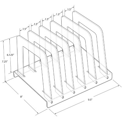 Clear Acrylic File Sorting Desk Organizer with Five Compartments
