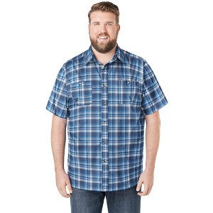 KingSize Short-Sleeve Plaid Sport Shirt - 1 of 4