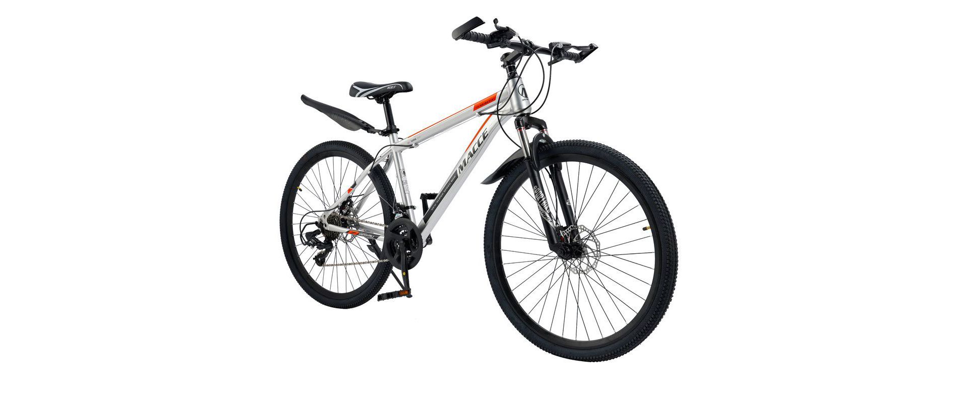 Topteng 26" Mountain Bike 27-Speed Double Disc Brake MTB for Adults - Silver