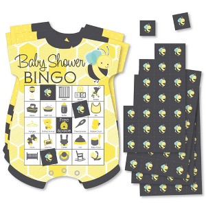 Big Dot of Happiness Honey Bee - Picture Bingo Cards and Markers - Baby Shower Shaped Bingo Game - Set of 18 - 1 of 4
