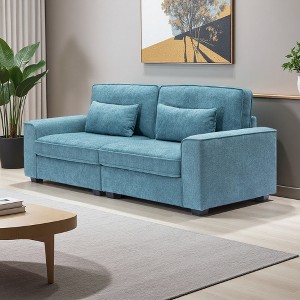 79.5" Modern Wide-Arm Sofa with Plush Cushions - 1 of 4