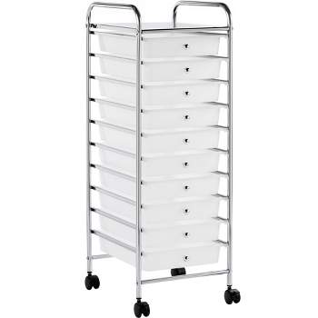 Yaheetech Drawers Rolling Storage Cart Metal Frame Plastic Drawers for Office/Home/Study