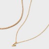 14K Gold Dipped Cubic Zirconia Initial Necklace Set 2pc - A New Day™ Gold - 3 of 3