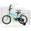 Hykolity 16 Inch Kids Bikes Boy Girl BMX Style Bicycle Ages 4 5 6 Years Old Coaster Brake Sport Cycling Child Bike with Training Wheels Turquoise Blue - 2 of 4