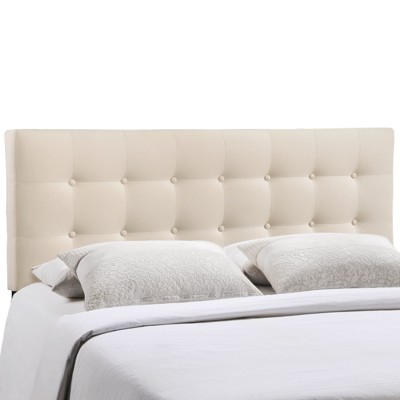 Emily Ivory Tufted Full Upholstered Fabric Headboard