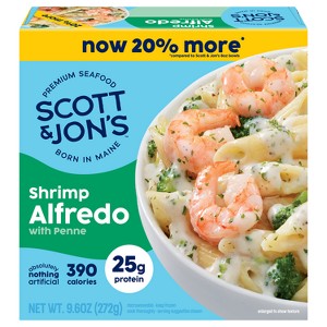 Scott & Jon's Shrimp Alfredo Pasta Bowl Frozen Meal - 9.6oz - 1 of 4