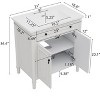 Grungis Vintage Bathroom Vanity with Sink and Rubber Wood Legs,Rustic Bathroom Cabinet with Soft Close Doors and Adjustable Shelf - 3 of 4