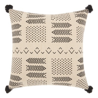 Small Arrows & Dots Throw Pillow Ivory/Black - Mina Victory