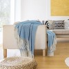 PiccoCasa Decorative Fringes in Herringbone Design Farmhouse Outdoor Faux Cashmere Throws - 2 of 3