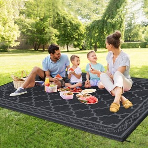 Reversible Rug, Waterproof Geometric Mat for Patio, Deck & Picnics - 1 of 4