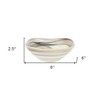 HomeRoots Set of Two 6" Taupe And White Alabaster Glass Square Candy or Nut Bowl - 3 of 4