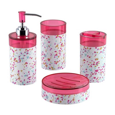 4pc Confetti Bath Set Pink - Allure Home Creations