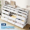 Dresser for Bedroom with 14 Drawers, 55" W Dresser with Side Pocket, Fabric Dressers & Chests of Drawers with Shelves - 4 of 4