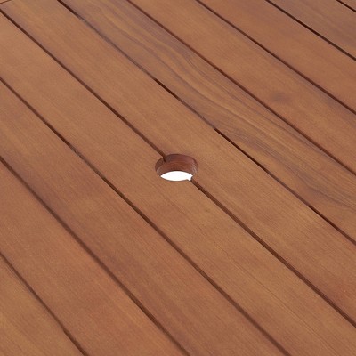 Weston 63" Natural Eucalyptus Wood Outdoor Dining Table
