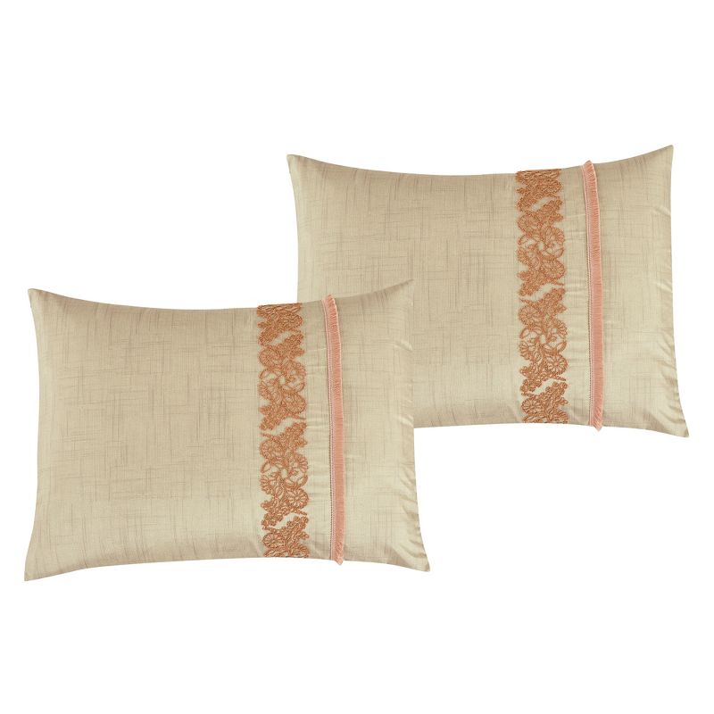 Esca Ketifa Warm & Cozy 7 Piece Comforter Set: 1 Comforter, 2 Shams, 2 Cushions, 1 Breakfast Pillow, 1 Decorative Pillow - Gold, 4 of 6