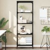 vidaXL 5-Tier Bookshelf in Chic Black - Engineered Wood and Metal Bookcase for Living Room, Office or Study - 2 of 4