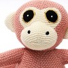 TopComfy Baby and Toddler Learning Toys Knitted Stuffed Monk Soft Toy Knitted Texture Robe Details Soft Yarn Room Decor For Kids, Pink, 11"*10"*2" - 3 of 4