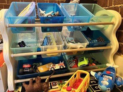  B. spaces by Battat Totes - Organizador de juguetes apilable,  mueble de almacenamiento para niños con 10 cubos apilables, marfil, mar y  menta : Hogar y Cocina