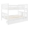 PAGED Full over Full Bunk Bed with Drawers, Wooden Bed Frame with Ladder and Guardrail, Modern Loft Bed for Kids, Teens, Adults - 3 of 4