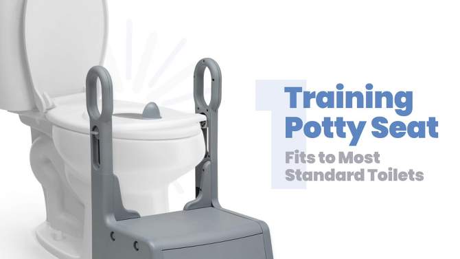 Delta Children Little Jon-EE Adjustable Potty Seat and Step Stool - White/Gray, 2 of 16, play video
