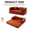 GDFStudio Leila Multi-Functional 76.40" 3-Seater Corduroy Upholstered Convertible Sofa Bed with 2 Pillows - 3 of 4