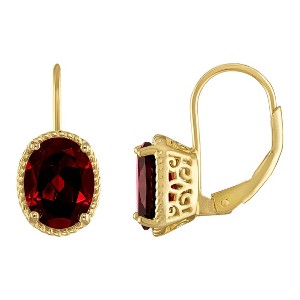 Designs by Gioelli Sterling Silver Gemstone Leverback Earrings - 1 of 2
