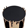 25" Tanquin Accent Table Black Glass and Gold Finish - Acme Furniture: Contemporary Circular Base, No Tools Assembly - 4 of 4