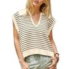 Coolmee Sweaters Vest for Women V Neck Lapel Collar Sleeveless Cap Sleeve Tops Clothes - 3 of 4