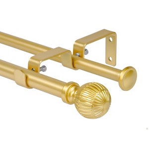 Urbanest 5/8 Inch Adjustable Double Curtain Rod Set with Volle Ball Finials, 28"-120" - 1 of 4
