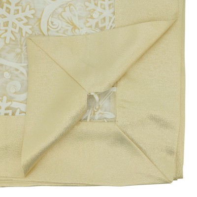 Winter Snowflake and Ribbon Fabric Rectangular Tablecloth