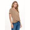 WEST K Women's Kaia Short Sleeve Twisted Knot V-Neck Slub Top - 2 of 4