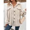 Women Fuzzy Coat Oversized Button Down Faux Fur Jacket - 2 of 3
