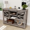 OKD 46" Farmhouse Console Table w/Sliding Barn Doors & Adjustable Storage Shelf - 2 of 4