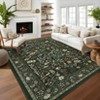 Washable Rugs for Living Room Non Slip Botanical Floral Bedroom Carpet Non-Shedding Low Pile Floor Cover Ultra-Soft Indoor Carpet for Kitchen - 3 of 4